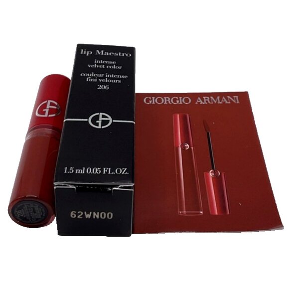 Giorgio Armani Lip Power Matte Longwear Intense Red Lipstick 400 Maestro 206 NEW - Picture 5 of 7